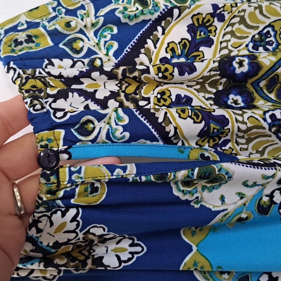 EN Focus Studio Blue Paisley Sleeveless Keyhole Front Dress. Size 12 NWOT - Picture 6 of 10